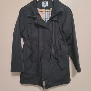 Saphrose Black Trench Style Rain Coat